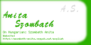 anita szombath business card